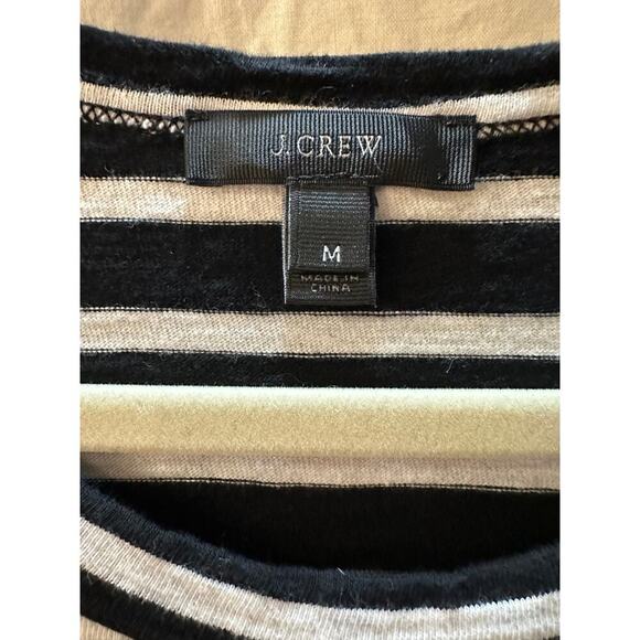 J.Crew Black and White Striped Side-Zip Dress - Size Medium - Picture 3 of 4